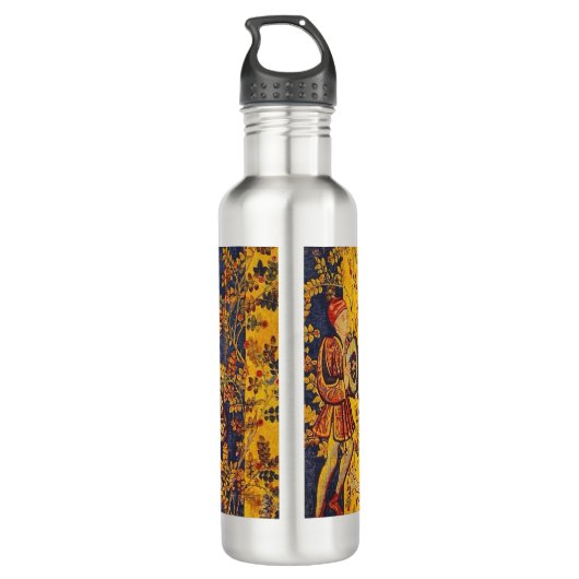 Middeleeuwse Italiaanse rood blauw geel Chinoiseri Waterfles (Achterkant)