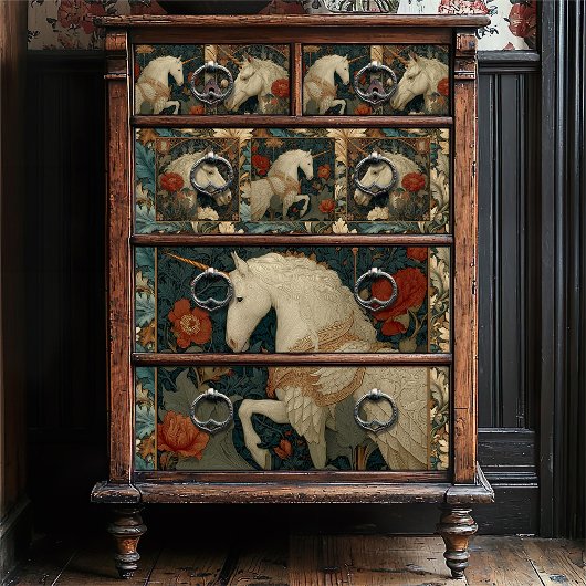 Middeleeuwse Jade Floral William Morris Style Eenh Tissuepapier