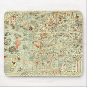 Middeleeuwse Kaart Mousepad Muismat (Voorkant)