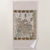 Middeleeuwse kaart van Europa (door Willem Blaeu) Strandlaken (Voorkant)