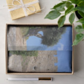 Middeleeuwse kasteel en olijfboom tissuepapier (Geschenk)