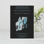 *~* Middeleeuwse Kasteel Prinses Ridder Bruiloft Kaart (Staand voorkant)