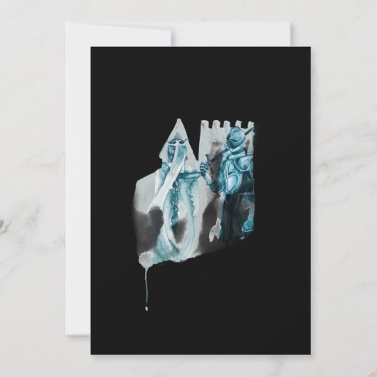 *~* Middeleeuwse Kasteel Prinses Ridder Bruiloft Kaart (Achterkant)