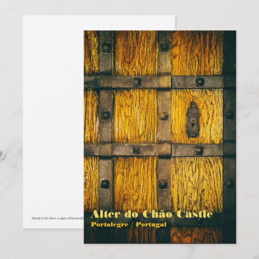 Middeleeuwse kasteelpoort close-up bedankkaart (Voorkant / Achterkant)