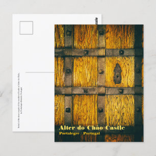 Middeleeuwse kasteelpoort close-up briefkaart