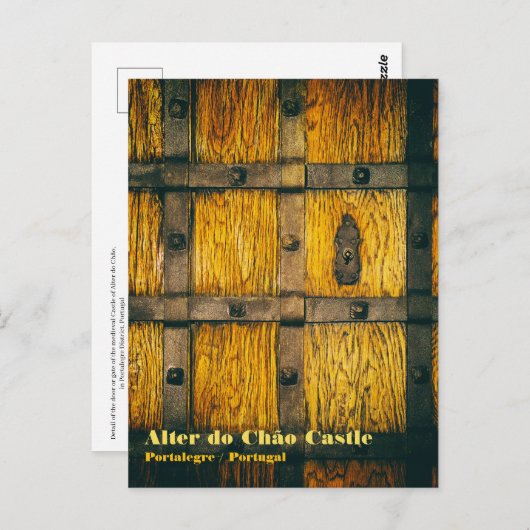 Middeleeuwse kasteelpoort close-up briefkaart (Voorkant / Achterkant)