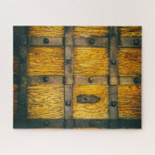 Middeleeuwse kasteelpoort close-up. legpuzzel (Horizontaal)