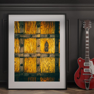 Middeleeuwse kasteelpoort close-up. poster