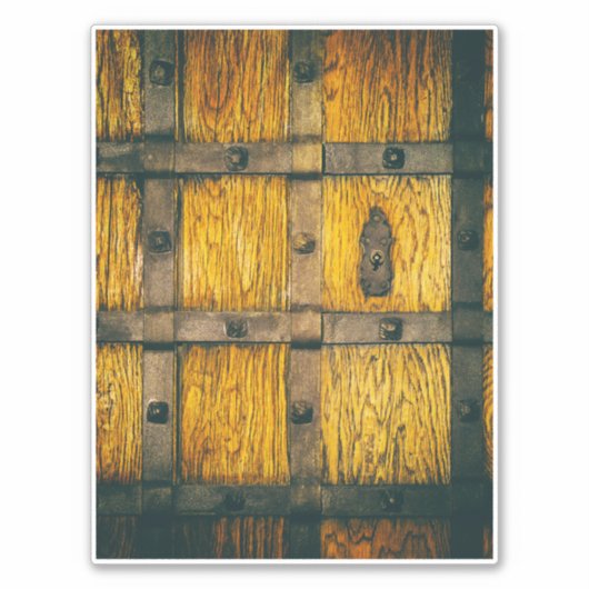 Middeleeuwse kasteelpoort close-up. sticker (Voorkant)