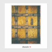 Middeleeuwse kasteelpoort close-up. sticker (Vel)