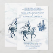 *~* Middeleeuwse kasteelridder op paard Huwelijk Kaart (Voorkant / Achterkant)