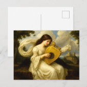 Middeleeuwse Kasteelvrouw Met Lier Briefkaart (Voorkant / Achterkant)