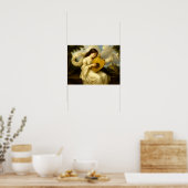 Middeleeuwse Kasteelvrouw Met Lier Poster (Keuken)