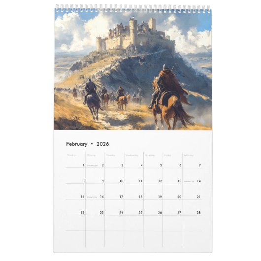 Middeleeuwse kastelen: historische kunstkalender kalender (Feb 2026)