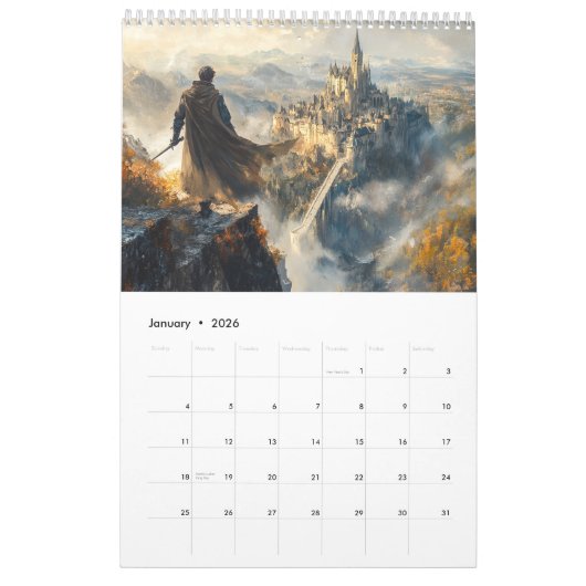 Middeleeuwse kastelen: historische kunstkalender kalender (Jan 2026)