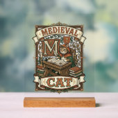 Middeleeuwse Kat Kat Middeleeuwse Manuscripten Vin Acryl Bord (Neutraal)