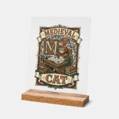 Middeleeuwse Kat Kat Middeleeuwse Manuscripten Vin Acryl Bord (Hoek)