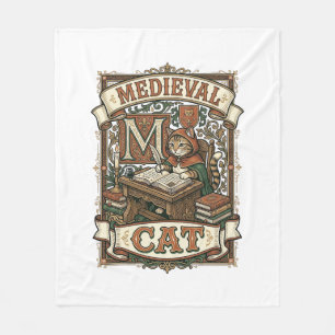Middeleeuwse Kat Kat Middeleeuwse Manuscripten Vin Fleece Deken