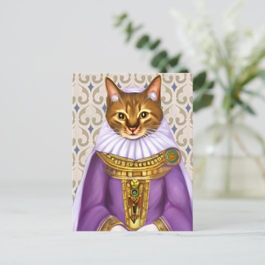 Middeleeuwse kat Maiden Briefkaart (Staand voorkant)