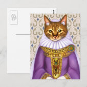 Middeleeuwse kat Maiden Briefkaart (Voorkant / Achterkant)