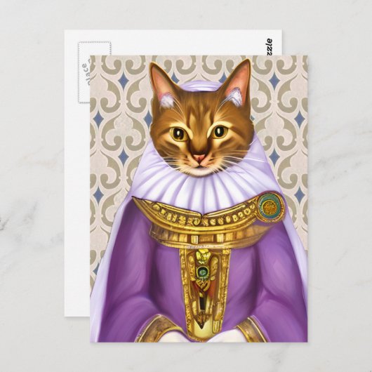 Middeleeuwse kat Maiden Briefkaart (Voorkant / Achterkant)