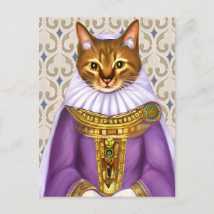 Middeleeuwse kat Maiden Briefkaart