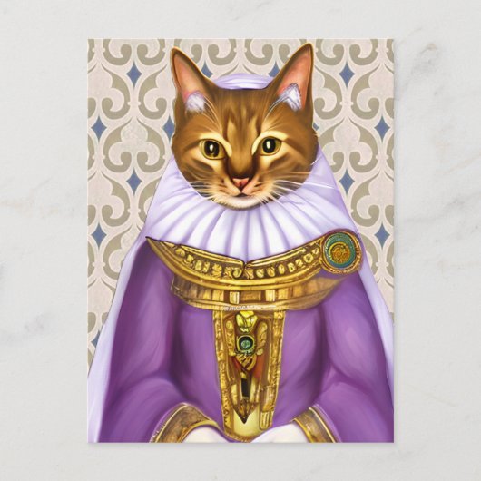 Middeleeuwse kat Maiden Briefkaart (Voorkant)