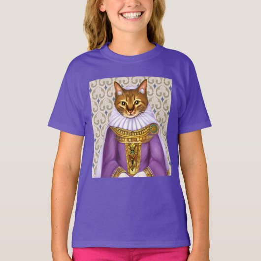 Middeleeuwse kat Maiden Kind T-shirt (Voorkant)