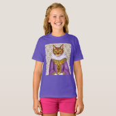 Middeleeuwse kat Maiden Kind T-shirt (Voorkant volledig)
