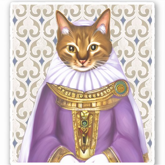 Middeleeuwse kat Maiden Sticker (Voorkant)