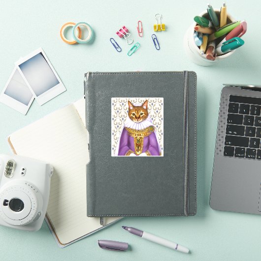 Middeleeuwse kat Maiden Sticker (iPad Cover)