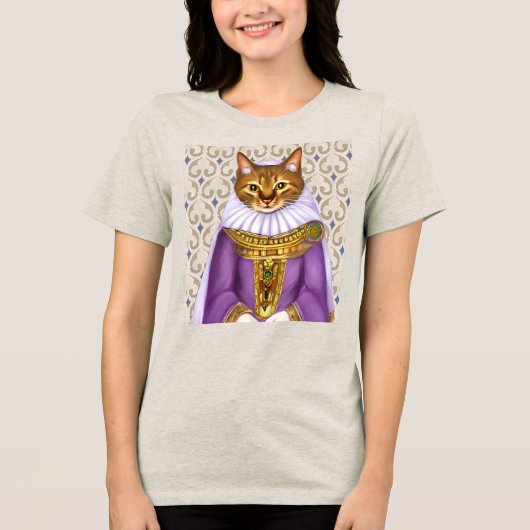 Middeleeuwse kat Maiden Tri-Blend Shirt (Voorkant)