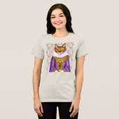 Middeleeuwse kat Maiden Tri-Blend Shirt (Voorkant volledig)