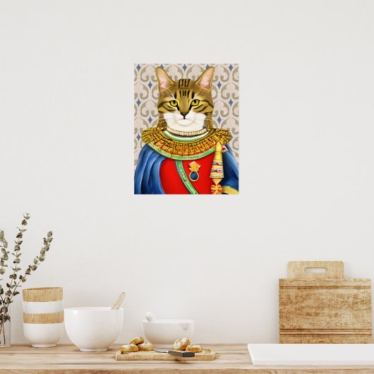 Middeleeuwse kat prins poster (Keuken)
