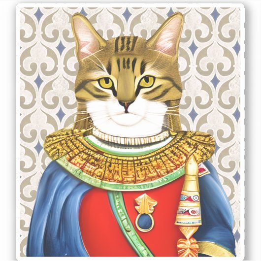 Middeleeuwse kat prins sticker (Voorkant)