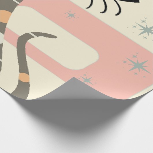 Middeleeuwse kat uit de middeleeuwen Moderne Cadeaupapier (Hoek)