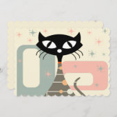 Middeleeuwse kat uit de middeleeuwen Moderne Feestdagenkaart (Voorkant / Achterkant)