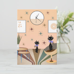 Middeleeuwse kat uit de middeleeuwen Moderne Feestdagenkaart