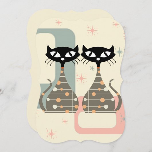 Middeleeuwse kat uit de middeleeuwen Moderne Feestdagenkaart (Voorkant / Achterkant)