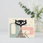Middeleeuwse kat uit de middeleeuwen Moderne Feestdagenkaart (Staand voorkant)