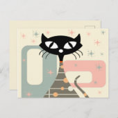 Middeleeuwse kat uit de middeleeuwen Moderne Feestdagenkaart (Voorkant / Achterkant)