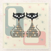 Middeleeuwse kat uit de middeleeuwen Moderne Glazen Onderzetter (Voorkant)