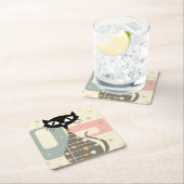 Middeleeuwse kat uit de middeleeuwen Moderne Kartonnen Onderzetters (Insitu)