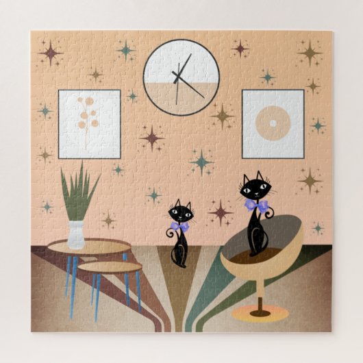 Middeleeuwse kat uit de middeleeuwen Moderne Legpuzzel (Verticaal)