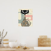 Middeleeuwse kat uit de middeleeuwen Moderne Poster (Keuken)