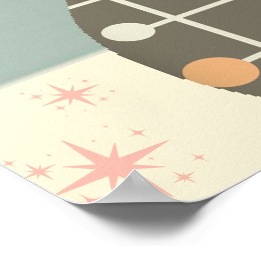 Middeleeuwse kat uit de middeleeuwen Moderne Poster (Hoek)