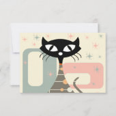 Middeleeuwse kat uit de middeleeuwen Moderne RSVP Kaartje (Voorkant)