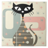 Middeleeuwse kat uit de middeleeuwen Moderne Tegeltje (Voorkant)