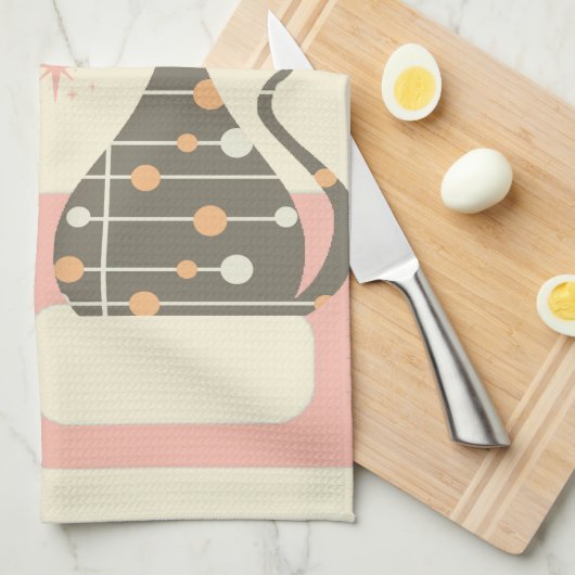 Middeleeuwse kat uit de middeleeuwen Moderne Theedoek (Quarter Fold)