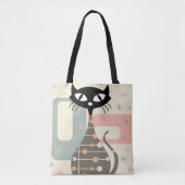 Middeleeuwse kat uit de middeleeuwen Moderne Tote Bag (Voorkant)